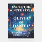 Starry Night Winter Wedding Willkommen Acrylschild (Vorderseite)