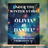 Starry Night Winter Wedding Willkommen Acrylschild (Neutral)