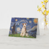 Starry Night - Wire Fox Terrier 3 Karte (Gelbe Blume)