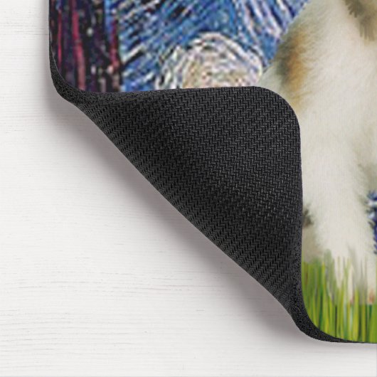 Starry Night - Wire Fox Terrier (M) Mousepad (Ecke)