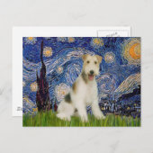Starry Night - Wire Fox Terrier (M) Postkarte (Vorne/Hinten)