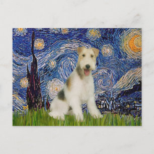 Starry Night - Wire Fox Terrier (M) Postkarte