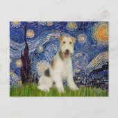 Starry Night - Wire Fox Terrier (M) Postkarte (Vorderseite)