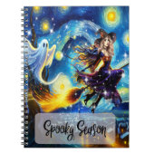 Starry Night Witchy Halloween Design Notizblock (Vorderseite)