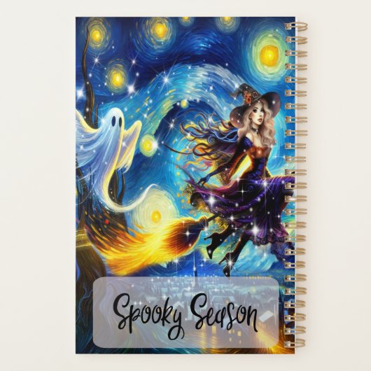 Starry Night Witchy Halloween Design Planer (Rückseite)