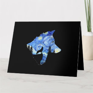 Starry Night Wolf von Vincent van Gogh Famous Pain Karte