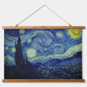Starry Night Wooden Tapestry von Vincent Van Gogh Wandteppich Mit Holzrahmen (Vorne)
