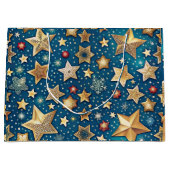 Starry Night Wrapping Paper Shimmering und Festiva Große Geschenktüte (Vorderseite)