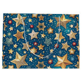 Starry Night Wrapping Paper Shimmering und Festiva Große Geschenktüte (Rückseite)