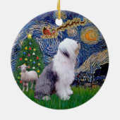 Starry Night Xmas - Old English Sheepdog Keramik Ornament (Hinten)