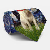 Starry Night Yellow Labrador Krawatte (Gerollt)