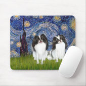 Starry Night - Zwei Japaner (BW) Mousepad (Mit Mouse)