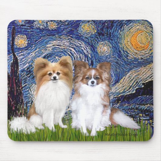Starry Night - Zwei Papillen Mousepad (Vorne)