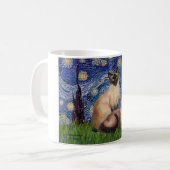 Starry Night - Zwei Siamkatzen (Choc Pt. Kaffeetasse (Vorderseite Links)