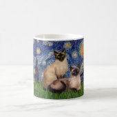Starry Night - Zwei Siamkatzen (Choc Pt. Kaffeetasse (Mittel)