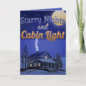 Starry Nights und Cabin Light Feiertagskarte (Vorderseite)