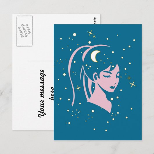 Starry nite postkarte (Vorne/Hinten)