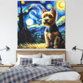 Starry Norwich Terrier Dog Portrait - Portrait für Leinwanddruck (Insitu (Schlafzimmer))