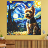 Starry Norwich Terrier Dog Portrait - Portrait für Leinwanddruck (Insitu (Wohnzimmer))