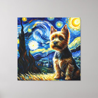 Starry Norwich Terrier Dog Portrait - Portrait für Leinwanddruck