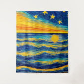 Starry Ocean Night Sky Wandteppich (Vorderseite)