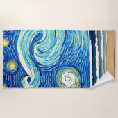 Starry Ocean Summer Beach Waves Strandtuch (Vorderseite)