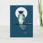 Starry Owl Blank Folded Greeting Card Karte (Vorderseite)