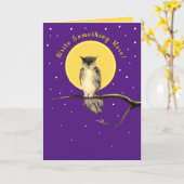 Starry Owl Personalisierte Herbstkarte Karte (Gelbe Blume)