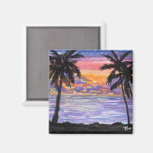 Starry Palm Beach Magnet (Vorderseite/Rückseite)
