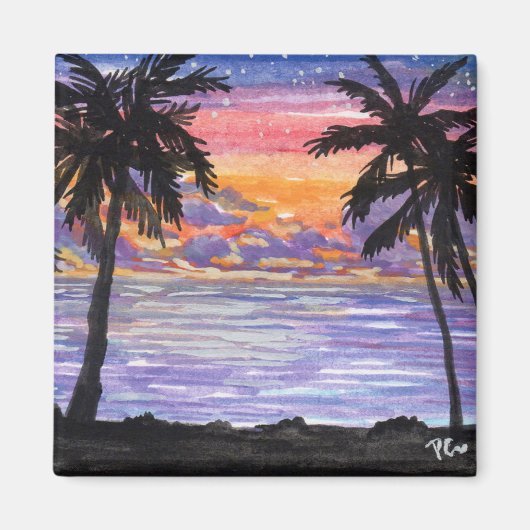 Starry Palm Beach Magnet (Vorne)