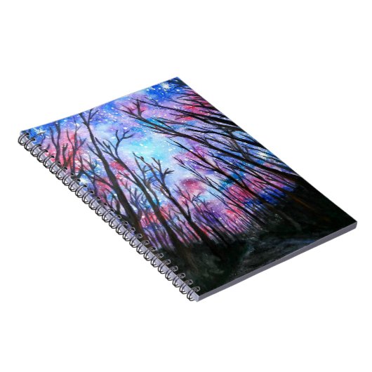 Starry Park Sky Night Notebook - Watercolor Notizblock (Rechte Seite)