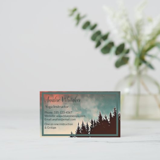 Starry Pines Visitenkarte (Stehend Vorderseite)