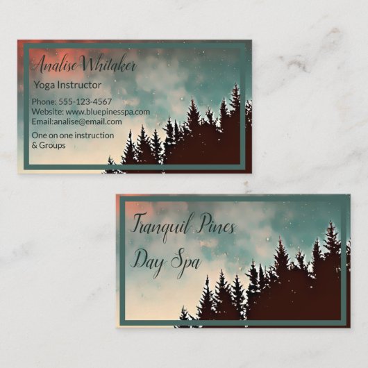 Starry Pines Visitenkarte (Vorne/Hinten)