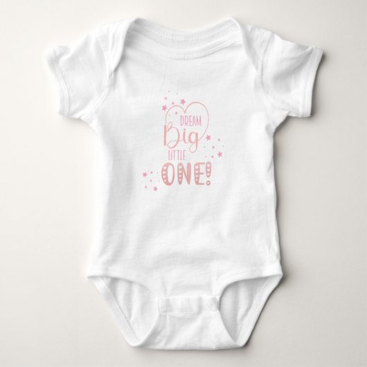 Starry Pink Dream Big Little One Heart Baby Girl Baby Strampler (Vorderseite)
