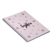 Starry Pink: Personalisiertes SpiralNotebook Notizblock (Rechte Seite)
