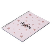 Starry Pink: Personalisiertes SpiralNotebook Notizblock (Linke Seite)