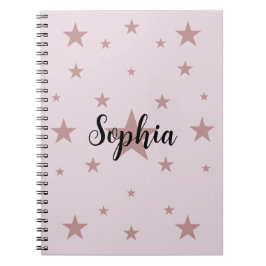 Starry Pink: Personalisiertes SpiralNotebook Notizblock