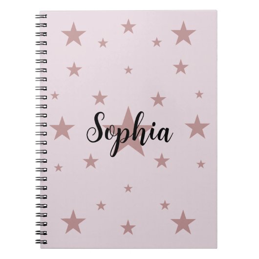 Starry Pink: Personalisiertes SpiralNotebook Notizblock (Vorderseite)