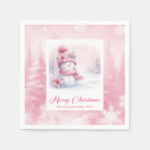 Starry Pinkmas Christmas Scene Napkins Kids Holida Serviette (Vorderseite)