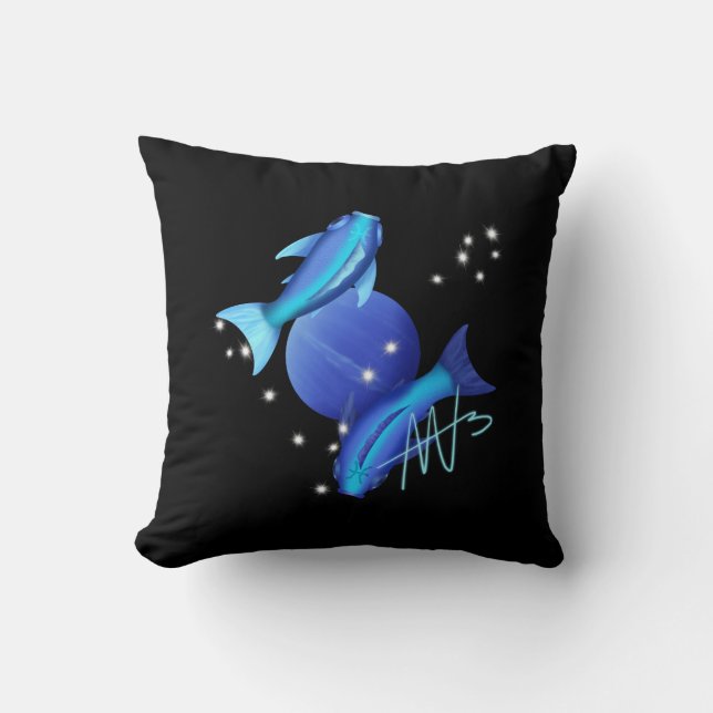 Starry Pisces Neptune Zodiac Kissen (Vorderseite)