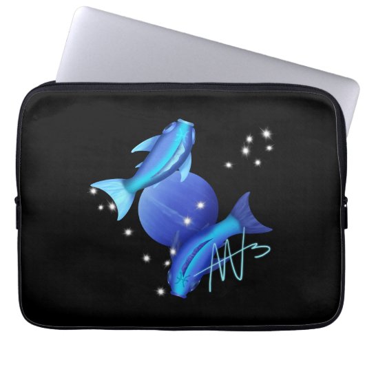 Starry Pisces Neptune Zodiac Laptopschutzhülle (Vorderseite)