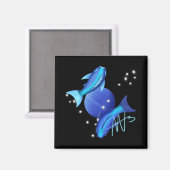 Starry Pisces Neptune Zodiac Magnet (Vorderseite/Rückseite)