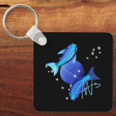 Starry Pisces Neptune Zodiac Metal Schlüsselanhänger (Vorderseite)
