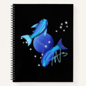 Starry Pisces Neptune Zodiac Spiral Notizblock (Vorderseite)