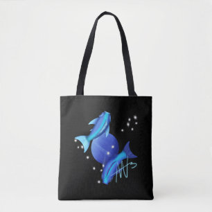 Starry Pisces Neptune Zodiac Tasche