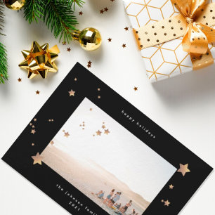 Starry Premium Black Onyx Weihnachts Foto Happy Feiertagskarte