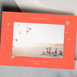 Starry Red Cherry White Christmas Foto Happy Feiertagskarte