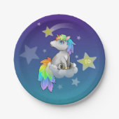 Starry Regenbogenunicorn-kundengerechter Pappteller (Vorderseite)