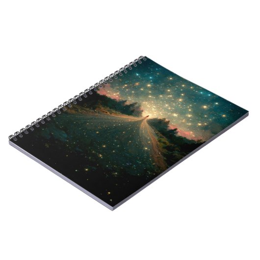 Starry Road Fantasy Landscape Sci-Fi Notizblock (Linke Seite)