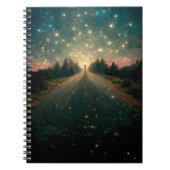 Starry Road Fantasy Landscape Sci-Fi Notizblock (Vorderseite)